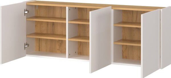 Krémová závěsná skříňka v dekoru dubu 138x52x25 cm Libbiano – Germania