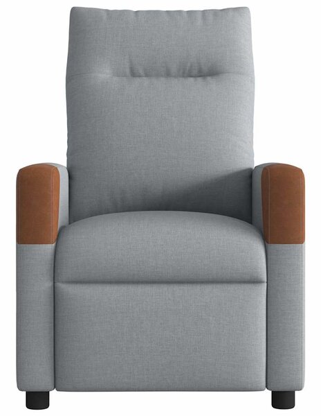 Elektrické masážní polohovací křeslo světle šedé textil 3323998