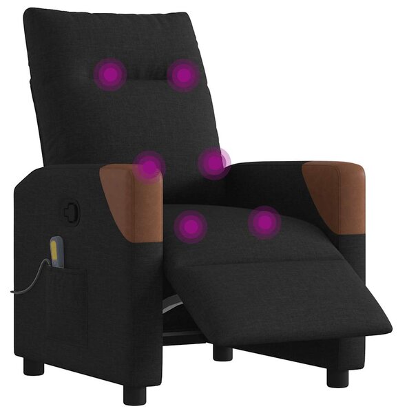 Elektrické masážní polohovací křeslo černé textil 3324000