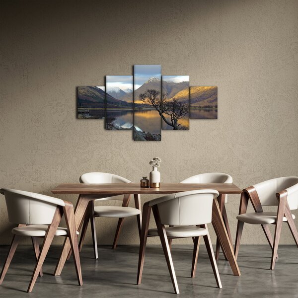 Obraz - Hory u jezera (125x70 cm)
