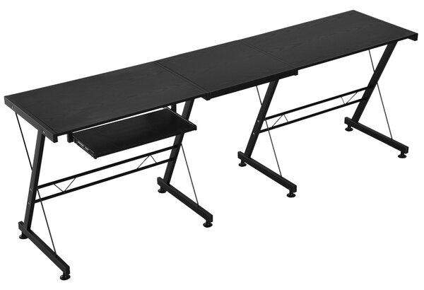 HOMCOM Počítačový stůl pro domácí kancelář - 2 typy L-tvarovaný rohový stůl 130x130x73,5 cm rovný stůl s ocelovým rámem | Aosom