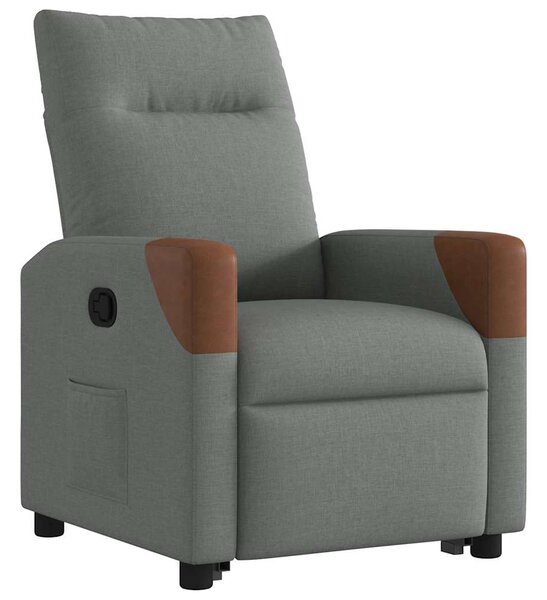 Zvedací polohovací křeslo tmavě šedé textil 3324007