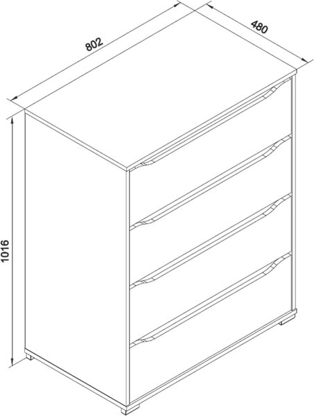 Kredenc Vicco Ruben Bílá 48 x 101.6 cm, Model 34642