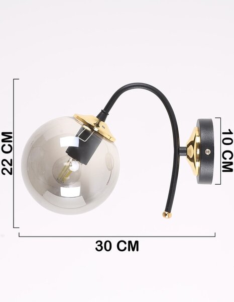 Černo-šedé nástěnné svítidlo ø 15 cm Yoyo – Squid Lighting