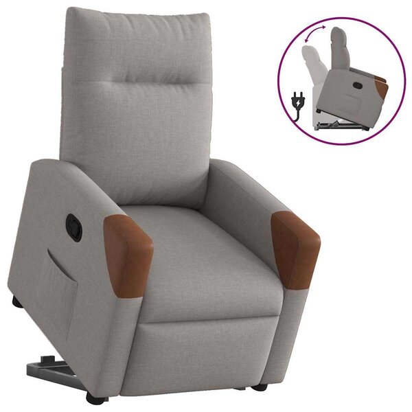 Zvedací polohovací křeslo taupe textil 3324011