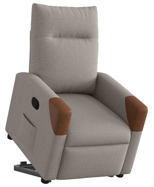 Zvedací polohovací křeslo taupe textil 3324011