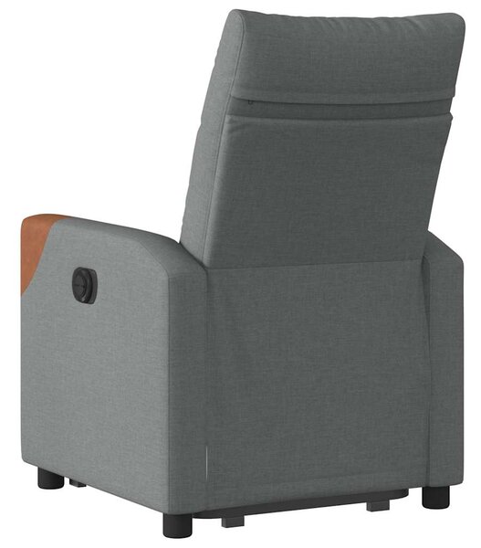 Zvedací polohovací křeslo tmavě šedé textil 3324007