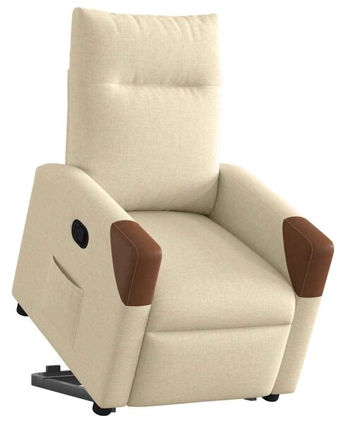 Zvedací polohovací křeslo krémové textil 3324010
