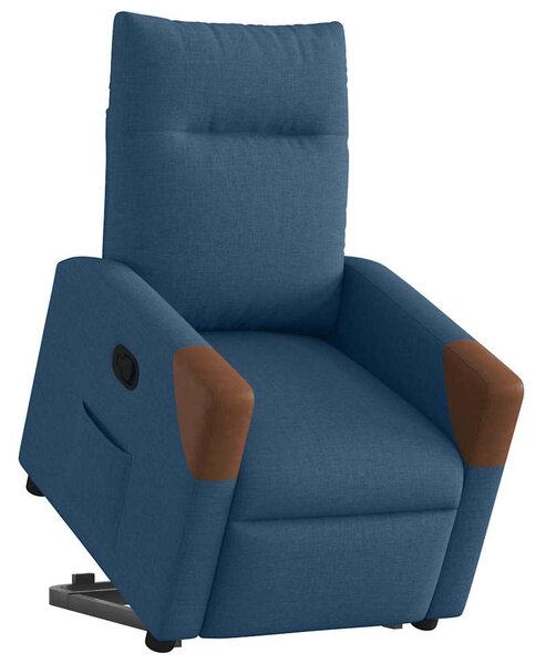 Zvedací polohovací křeslo modré textil 3324012