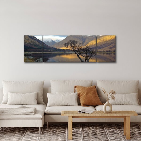 Obraz - Hory u jezera (170x50 cm)