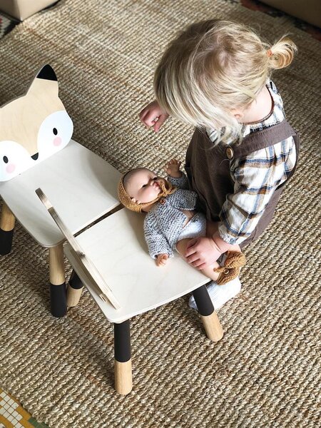 Tender Leaf Toys Forest Fox Chair, Židle, Bílá, Dřevo, Překližka, 3 rok/roky, 32 cm, 30 cm