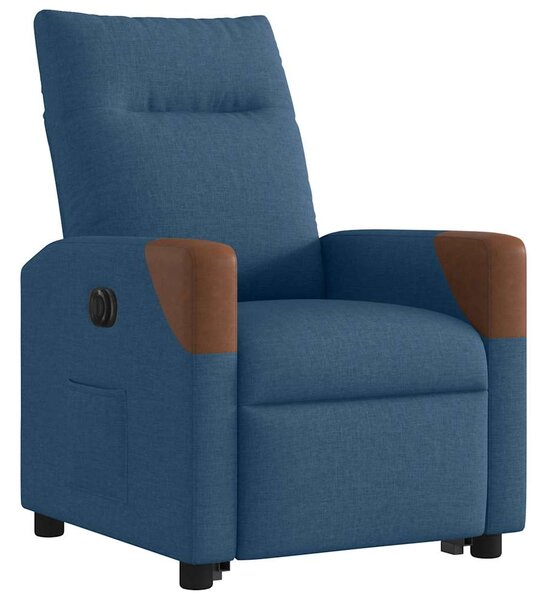 Elektrické zvedací polohovací křeslo modré textil 3324028