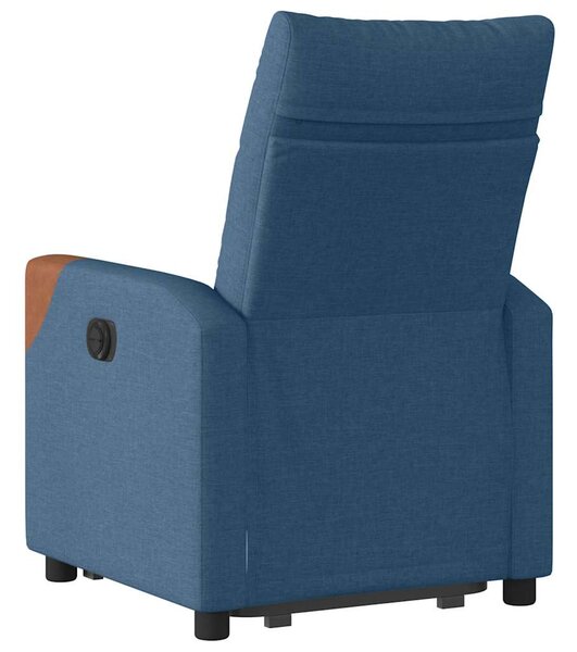 Elektrické zvedací polohovací křeslo modré textil 3324028