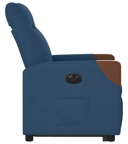 Elektrické zvedací polohovací křeslo modré textil 3324028