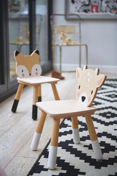 Tender Leaf Toys Forest Fox Chair, Židle, Bílá, Dřevo, Překližka, 3 rok/roky, 32 cm, 30 cm