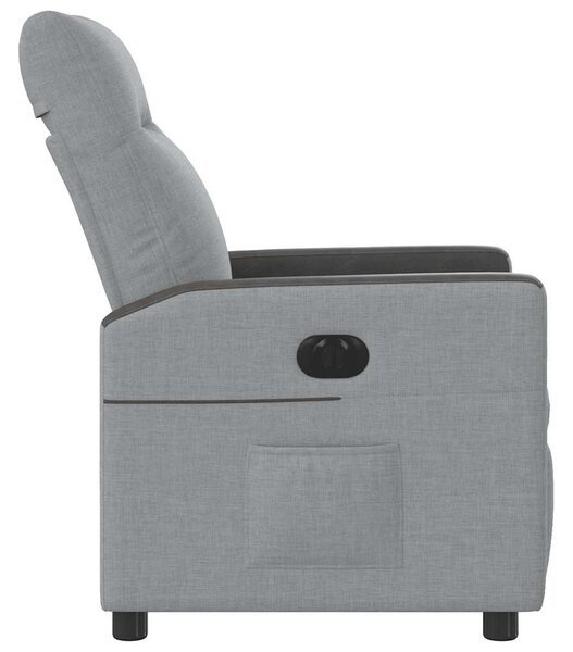 Elektrické polohovací křeslo světle šedé textil 3324038