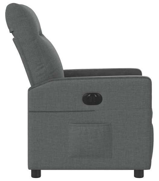 Elektrické polohovací křeslo tmavě šedé textil 3324039