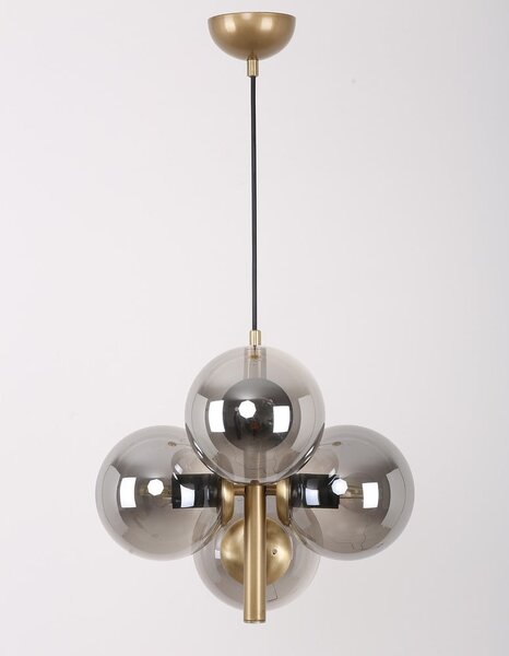 Závěsné svítidlo se skleněným stínidlem v šedo-zlaté barvě ø 15 cm Forte – Squid Lighting