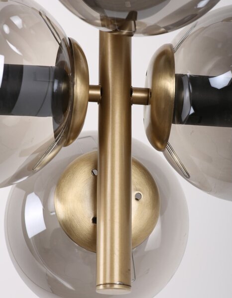 Závěsné svítidlo se skleněným stínidlem v šedo-zlaté barvě ø 15 cm Forte – Squid Lighting