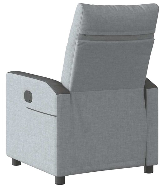 Elektrické polohovací křeslo světle šedé textil 3324038