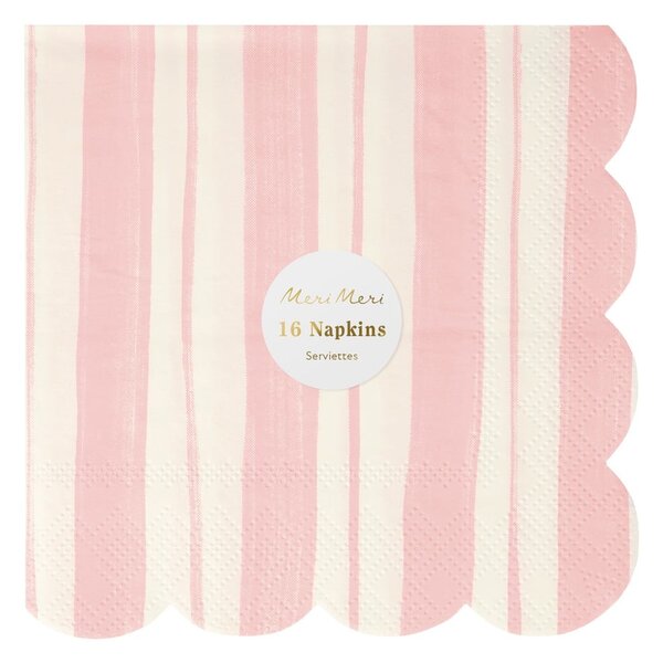 Papírové ubrousky v sadě 16 ks Ticking Stripe – Meri Meri