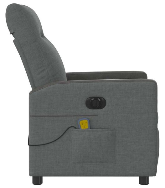 Elektrické masážní polohovací křeslo tmavě šedé textil 3324046