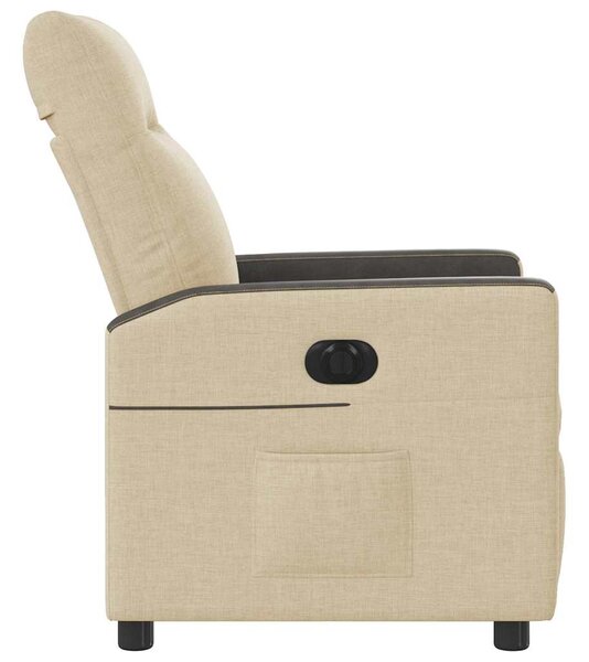 Elektrické polohovací křeslo krémové textil 3324042