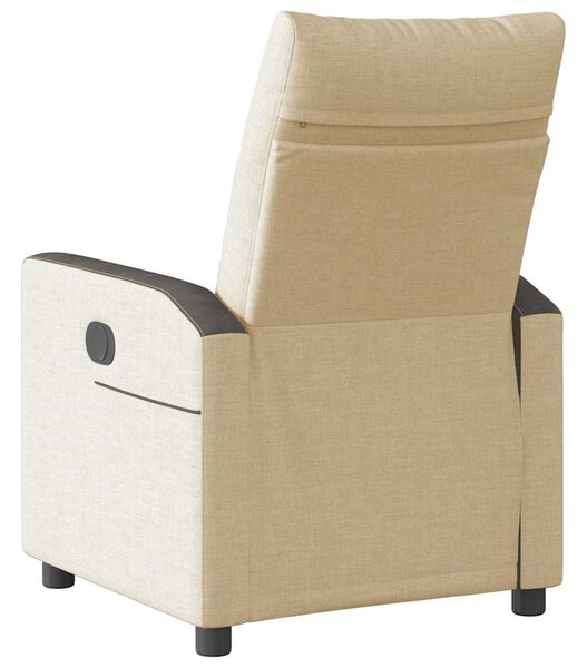 Elektrické polohovací křeslo krémové textil 3324042