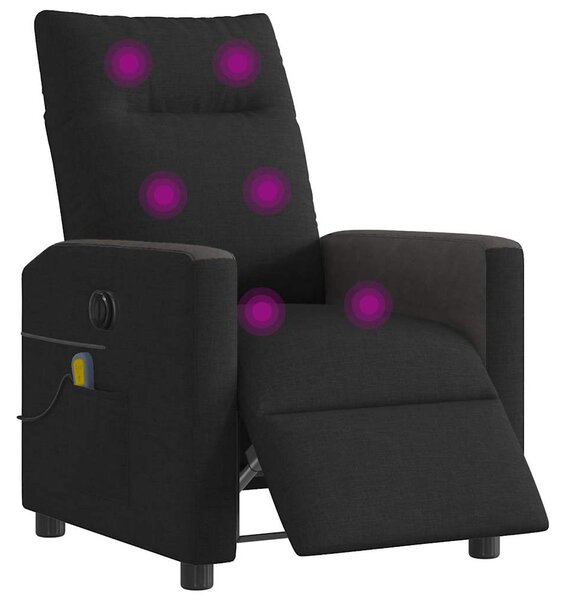 Elektrické masážní polohovací křeslo černé textil 3324047
