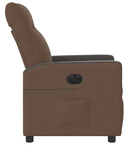 Elektrické polohovací křeslo hnědé textil 3324041