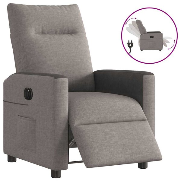Elektrické polohovací křeslo taupe textil 3324043