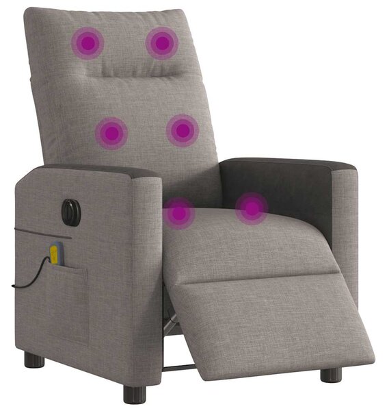 Elektrické masážní polohovací křeslo taupe textil 3324050