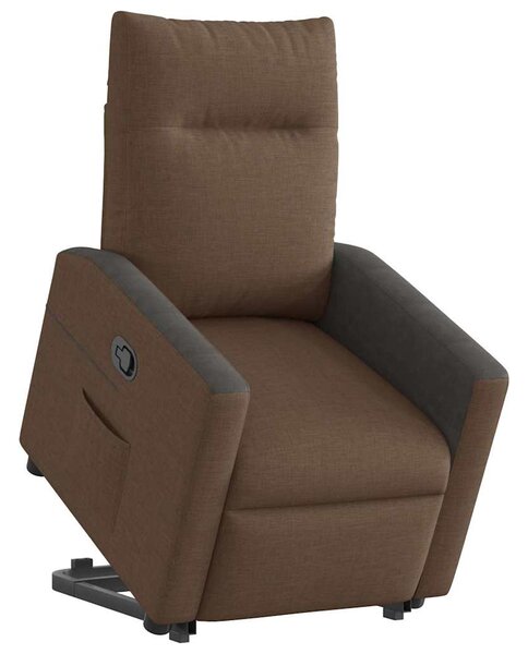 Zvedací polohovací křeslo hnědé textil 3324055