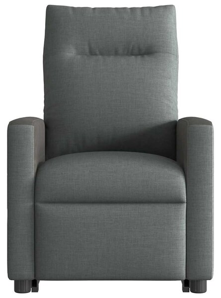 Zvedací polohovací křeslo tmavě šedé textil 3324053