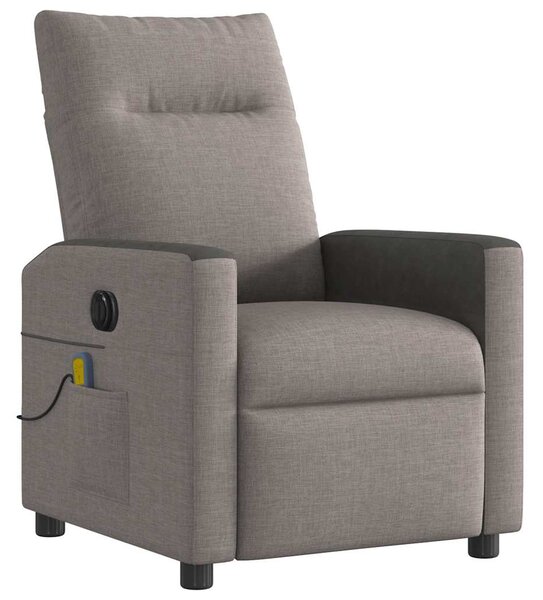 Elektrické masážní polohovací křeslo taupe textil 3324050