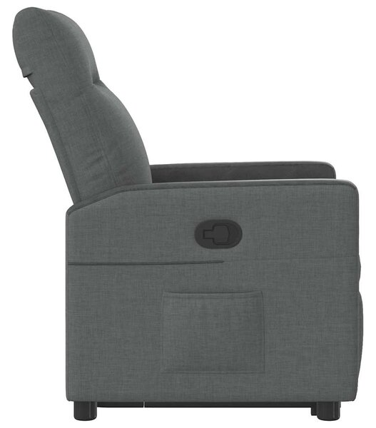Zvedací polohovací křeslo tmavě šedé textil 3324053
