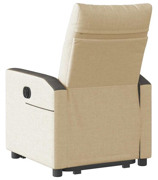 Zvedací polohovací křeslo krémové textil 3324056