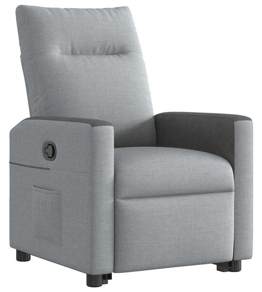 Zvedací polohovací křeslo světle šedé textil 3324052