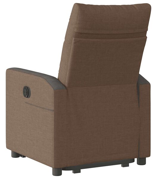 Zvedací polohovací křeslo hnědé textil 3324055