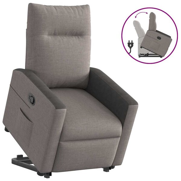 Zvedací polohovací křeslo taupe textil 3324057