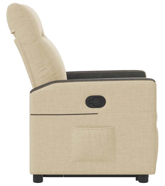 Zvedací polohovací křeslo krémové textil 3324056