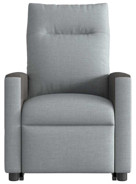 Zvedací polohovací křeslo světle šedé textil 3324052