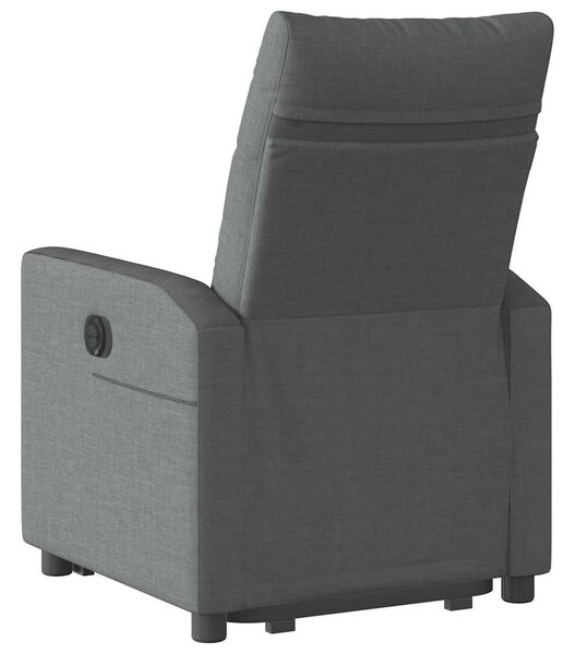 Zvedací polohovací křeslo tmavě šedé textil 3324053