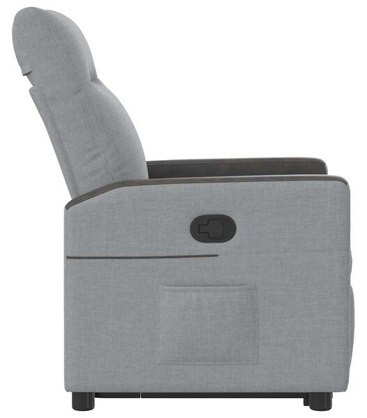 Zvedací polohovací křeslo světle šedé textil 3324052