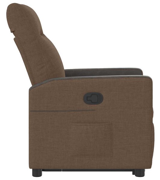 Zvedací polohovací křeslo hnědé textil 3324055