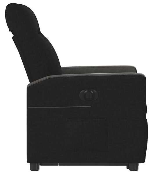 Elektrické zvedací polohovací křeslo černé textil 3324068
