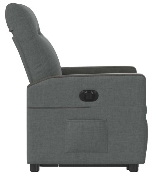 Elektrické zvedací polohovací křeslo tmavě šedé textil 3324067
