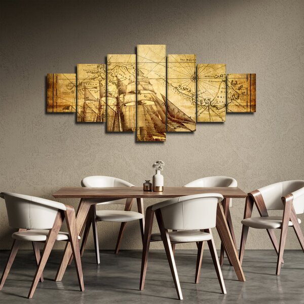 Obraz - Stará mapa (210x100 cm)