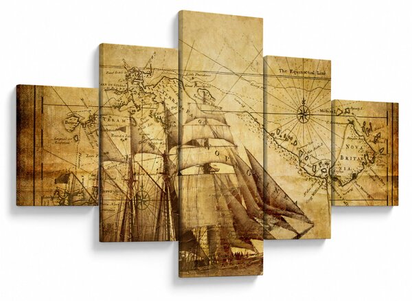 Obraz - Stará mapa (125x70 cm)