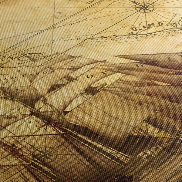 Obraz - Stará mapa (210x100 cm)